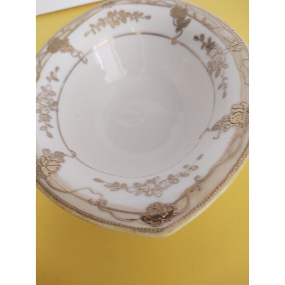 Vintage Hand Painted Nippon Japan Gold Encrusted Candy/Nut Bowl 1950's 5 3/4" - Picture 10 of 15